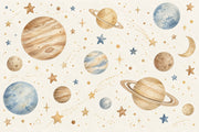 Watercolor Planets Wallpaper Whimsical Space Wall Mural design