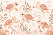 Sea Turtles Wallpaper Pastel Underwater Nursery Wall Mural design