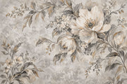 White Blossom Bouquet Wallpaper French Country Wall Mural design
