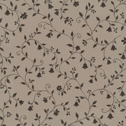 Vine Scroll Floral Wallpaper Dark Beige And Brown Pattern design