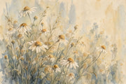 Watercolor Daisy Meadow Wallpaper Botanical Wildflower Wall Mural design