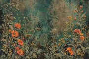 Vintage Wildflower Wallpaper Dark Floral Wall Mural design