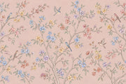 Chinoiserie Blossom Birds Wallpaper Light Pink Garden Wall Mural design