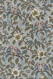 Parrot Pairs Wallpaper Chinoiserie Floral Branch Pattern design