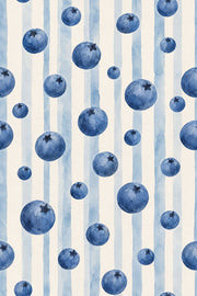 Blueberry Wallpaper Watercolor Striped Pattern On Cream design