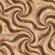 Abstract Swirl Wallpaper Brown Marble With Gold Accents design