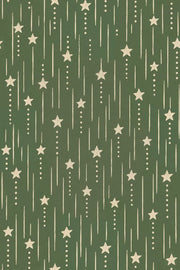 Cream Stars Wallpaper Olive Green Vertical Stripes design