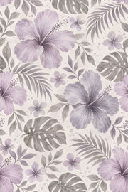 Hibiscus Wallpaper Lavender Tropical Watercolor Botanical Pattern design