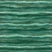 Abstract Green Watercolor Waves Wallpaper Wavy Stripes design