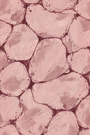 Organic Cellular Shapes Wallpaper Pink Burgundy Brush Strokes design