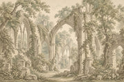 Gothic Ruins Wallpaper Sepia Landscape Wall Mural design