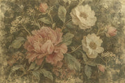 Vintage Peony Bouquet Wallpaper Antique Textured Wall Mural design