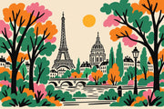 Eiffel Tower Paris Wallpaper Bright French Cityscape Wall Mural design