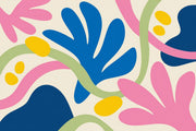 Abstract Botanical Shapes Wallpaper Colorful Organic Wall Mural design
