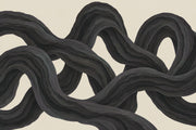 Black Ribbon Loops Wallpaper Organic Curves Wall Mural design