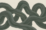 Intertwined Green Ribbons Wallpaper Organic Curves Wall Mural design