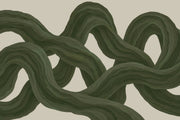 Intertwined Green Ribbons Wallpaper Organic Abstract Wall Mural design