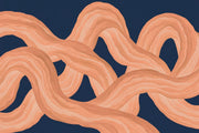 Interlaced Wavy Ribbons Wallpaper Navy Abstract Wall Mural design