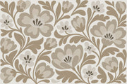 Stylized Large Flowers Wallpaper Beige Botanical Wall Mural design
