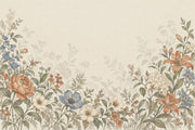 Orange Lily Wildflowers Wallpaper Vintage Botanical Wall Mural design