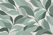 Abstract Leaf Forms Wallpaper Muted Green Wall Mural design