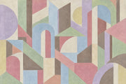Pastel Arches And Geometric Blocks Wallpaper Bauhaus Inspired Wall Mural design