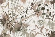 Graffiti Soccer Ball Wallpaper Urban Sports Wall Mural design