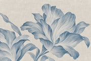 Large Blue Floral Wallpaper Textured Botanical Wall Mural design