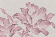 Oversized Pink Flowers Wallpaper Soft Beige Wall Mural design