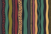 Wavy Stripe Abstract Wallpaper Muted Green Graphic Wall Mural design