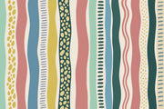 Abstract Wavy Stripes Wallpaper Colorful Hand Drawn Wall Mural design