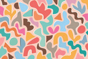 Colorful Organic Shapes Wallpaper Playful Retro Wall Mural design