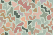 Organic Pastel Shapes Wallpaper Mint Green Modern Wall Mural design