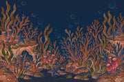 Coral Reef Seascape Wallpaper Watercolor Underwater Wall Mural design