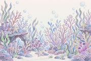 Pastel Coral Reef Wallpaper Watercolor Underwater Wall Mural design