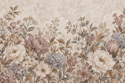 Vintage Peony Bouquets Wallpaper Beige Botanical Wall Mural design