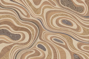 Topographic Contour Lines Wallpaper Neutral Wood Grain Wall Mural design