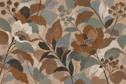 Oversized Botanical Flowers Wallpaper Earth Tone Wall Mural design