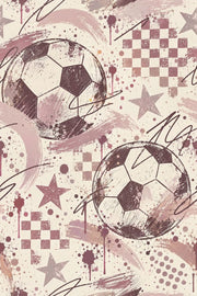 Soccer Balls Wallpaper Grunge Checkerboard Stars Pink design