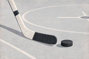 Hockey Stick And Puck Wallpaper Gray Rink Lines Wall Mural design