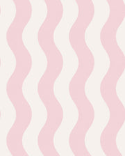Pink Wavy Stripes Wallpaper Pastel Minimal Pattern design