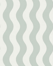 Wavy Stripes Wallpaper Sage Green And Off White Vertical Pattern design