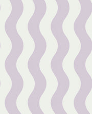 Wavy Stripes Wallpaper Lavender Purple And Cream Abstract design