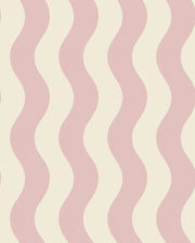 Wavy Stripes Wallpaper Pink Cream Abstract design