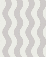 Wavy Vertical Stripes Wallpaper Light Gray Ivory Neutral design