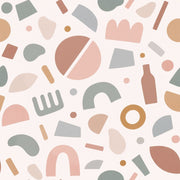 Abstract Arches And Circles Wallpaper Pastel Terracotta Sage design