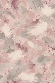 Watercolor Brush Strokes Wallpaper Pink Mauve Soft Gray design