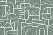 White Line Arches And Rounded Shapes Wallpaper Sage Green Wall Mural design