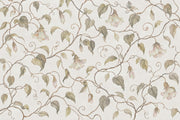 Watercolor Vines And Hanging Blooms Wallpaper White Background Wall Mural design