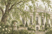 European Manor Facade Wallpaper Vintage Garden Wall Mural design